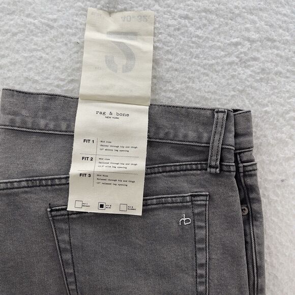 rag & bone Fit 2 Slim Greyson Denim Jeans Men's 40x32 Gray American Grunge NWT - Picture 11 of 14
